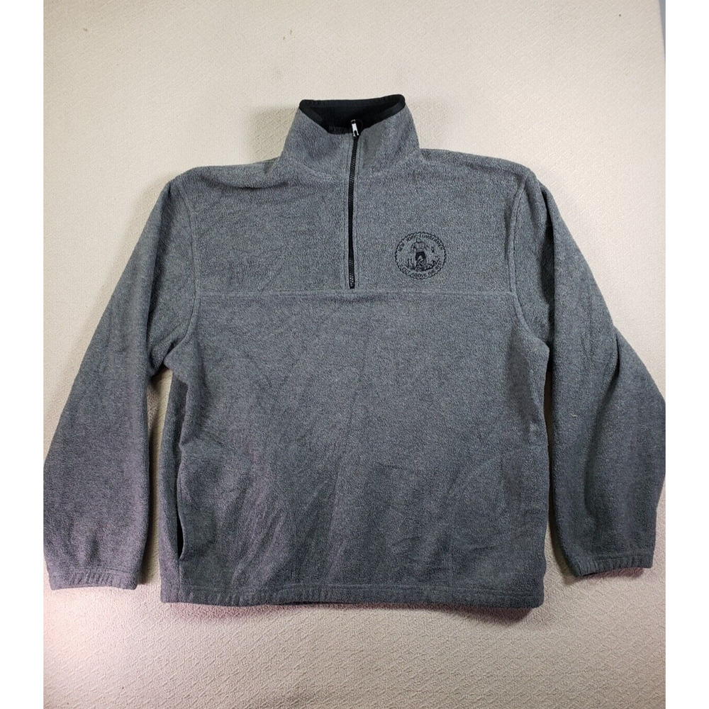 Colorado Textile Sweater Mens Large Gray‎ Fleece 1/4 Zip New York Lumbermen Hike